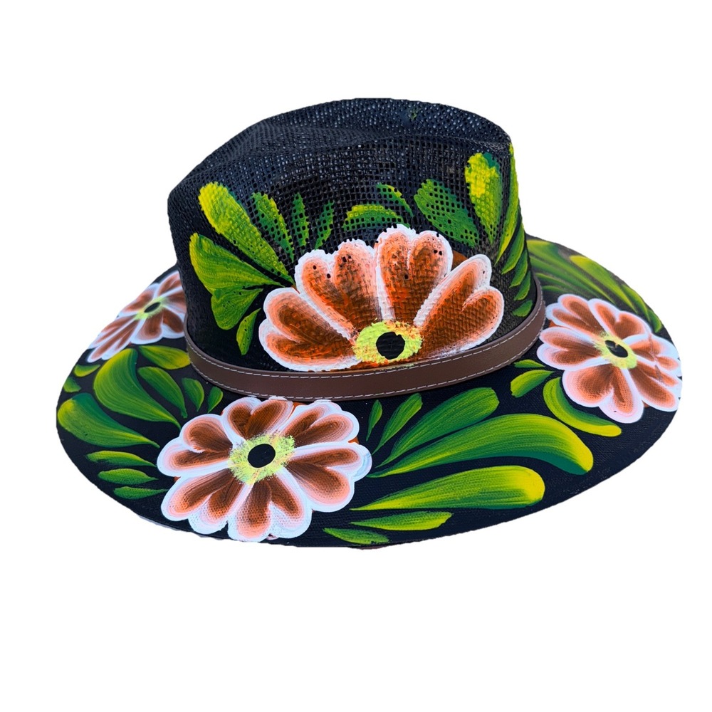 Mexican Hand Painted Hat-‎ Artesanal